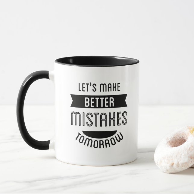 Better Mistakes Tomorrow - Whimsical Retro Mug (With Donut)