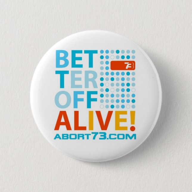 Better Off Alive! / Abort73.com 6 Cm Round Badge (Front)