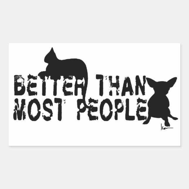 Better than Most People Rectangular Sticker (Front)