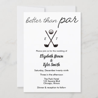 "better than par" Golf-themed Wedding Invitations