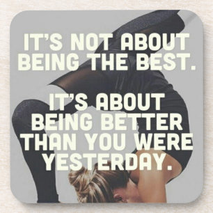 Better Than Yesterday - Women's Yoga Motivational Coaster