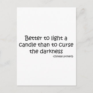 Better to Light a Candle quote Postcard