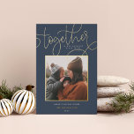 Better Together |<br><div class="desc">A simple and heartfelt holiday photo card that sets your square photo on a soft winter blue background with a sweet message. "Together is our favourite place to be" appears in gold foil script and block lettering, with your custom holiday greeting, family name, and the year beneath. A simple and...</div>