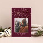 Better Together |<br><div class="desc">A simple and heartfelt holiday photo card that sets your square photo on a rich berry plum background with a sweet message. "Together is our favourite place to be" appears in gold foil script and block lettering, with your custom holiday greeting, family name, and the year beneath. A simple and...</div>