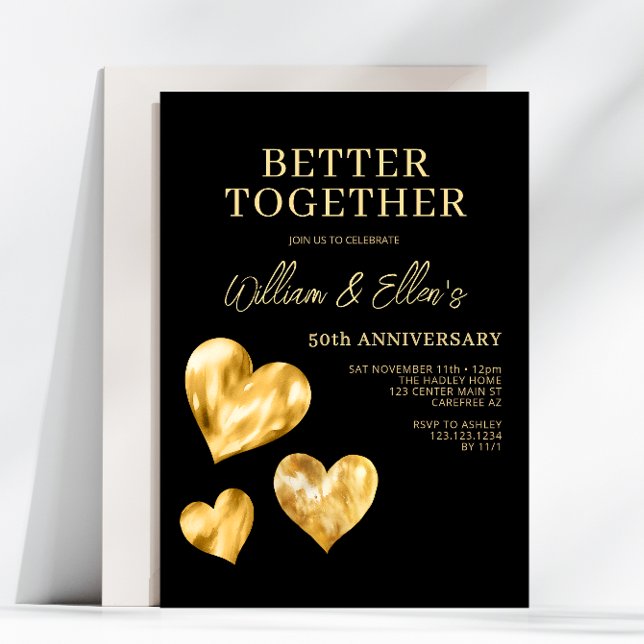 Better Together 50th Wedding Anniversary Invitation (Creator Uploaded)
