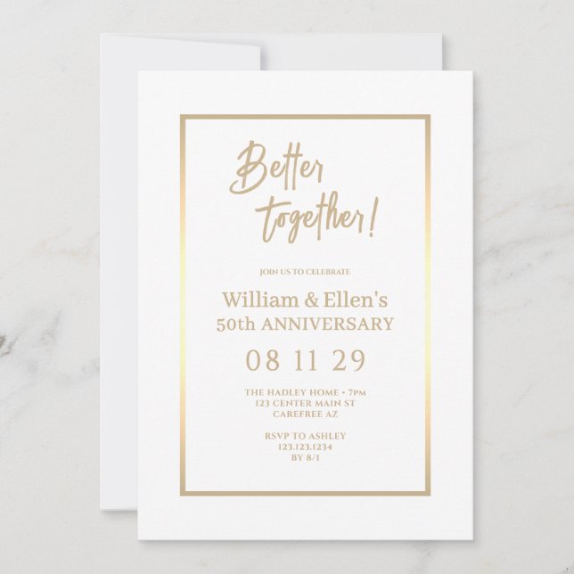 Better Together 50th Wedding Anniversary Invitation (Front)