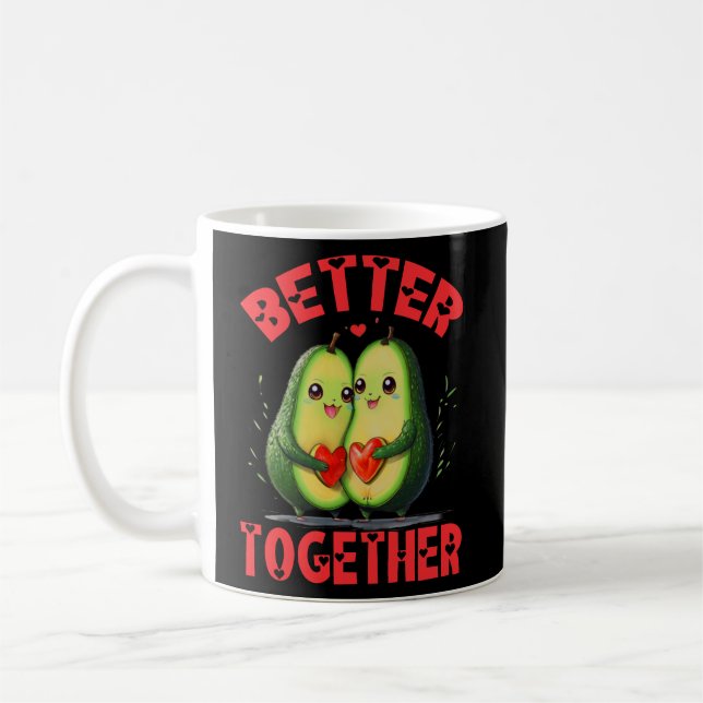 Better Together, Avocado Love Couple Coffee Mug (Left)