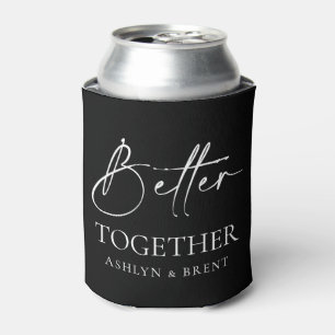 Better Together Black Wedding Can Cooler/Koozie Can Cooler