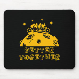 Better Together Cat Chicken Tandem Bicycle Bike Pl Mouse Pad