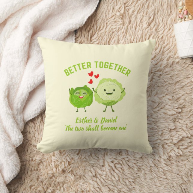 BETTER TOGETHER Cute Cabbage Valentine Couples Cushion (Blanket)