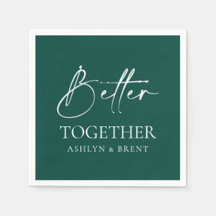 Better Together Green Wedding Cocktail Napkins