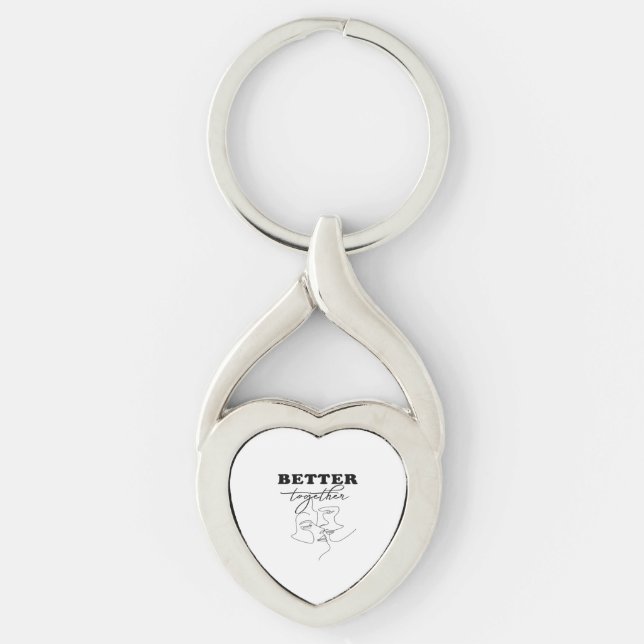 Better Together Kissing Romantic Design  Key Ring (Front)