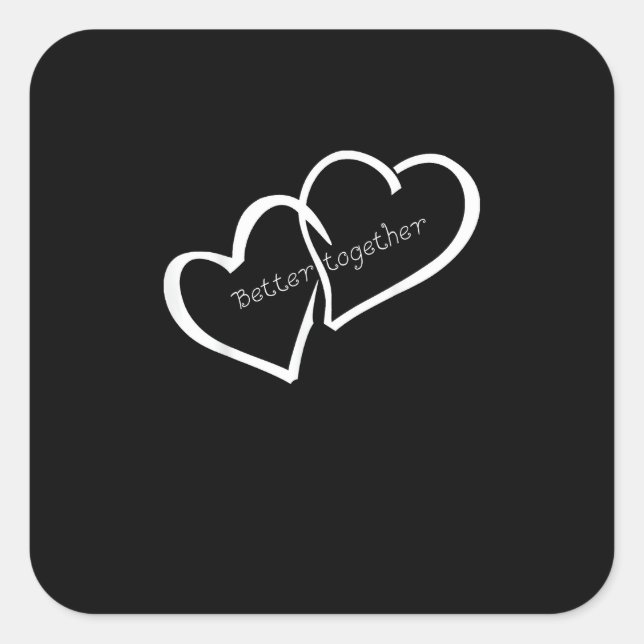 Better Together Long Distance Relationship Modern  Square Sticker (Front)