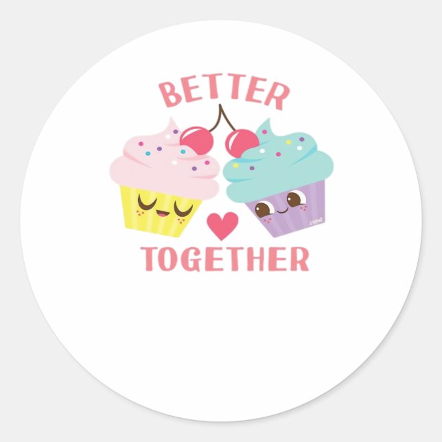 Better Together Love Heartfelt Design  Classic Round Sticker (Front)