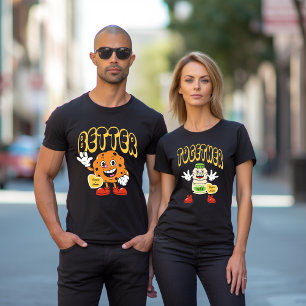Better Together Matching Couple Name Coffee Donuts T-Shirt