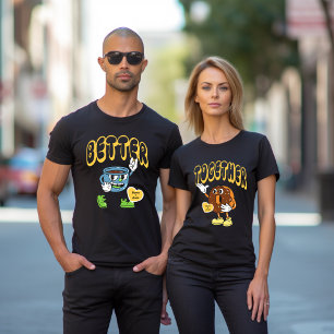 Better Together Matching Couple Name Coffee Doughn T-Shirt