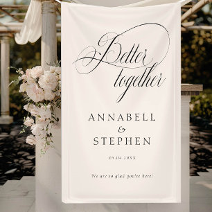 Better Together! Modern, Calligraphy, Beige Banner