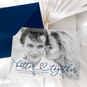 Better Together Navy Heart Engagement Announcement