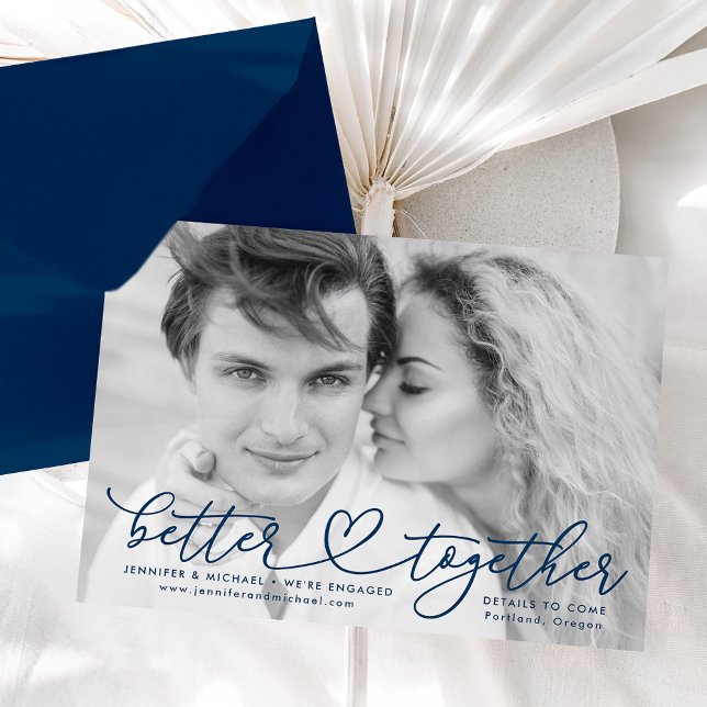 Better Together Navy Heart Engagement Announcement (Creator Uploaded)