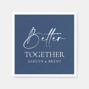 Better Together Navy Wedding Cocktail Napkins