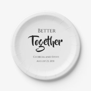 Better Together Personalised Wedding Paper Plates
