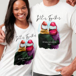Better Together Personalized Couples Christmas T-Shirt<br><div class="desc">Better Together,  personalized christmas shirts. This watercolor design has a trendy illustration of a couple wearing santa hats. "Better Together" is hand lettered in modern script and the template is ready for you to add your names and the year or other personalized text.</div>