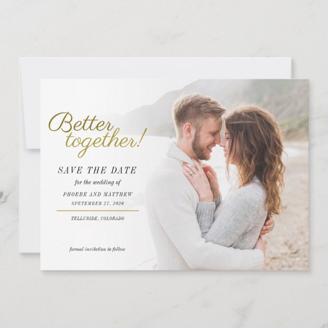 Better Together Photo Wedding Save The Date (Front)