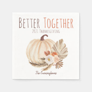 Better Together Pumpkin Thanksgiving Paper Napkin