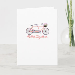 Better Together Tandem Bicycle Together Modern Des Card