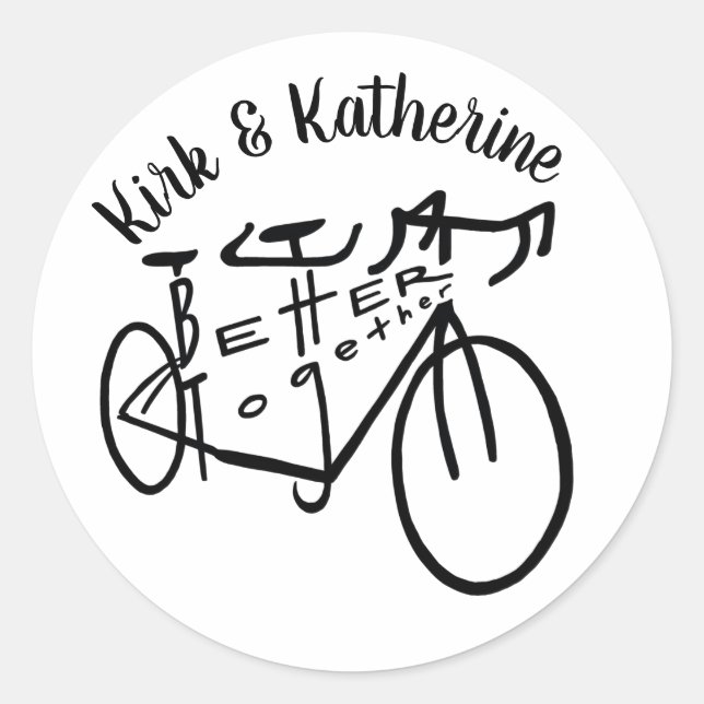 Better together tandem biking personalised sticker (Front)