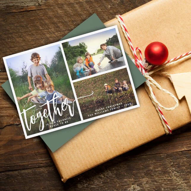 Better Together Three Photos Holiday Card (Better Together Three Photos Holiday Card)
