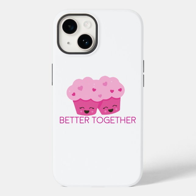 Better Together Two Cupcakes Pink Valentine's Case-Mate iPhone Case (Back)