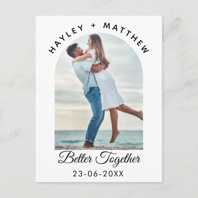Better Together Valentine's Day Photo Postcard (Front)