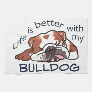 Better With Bulldog Tea Towel