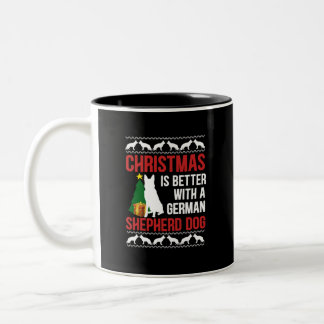Better With German Shepherd - Christmas T-Shirts Two-Tone Coffee Mug