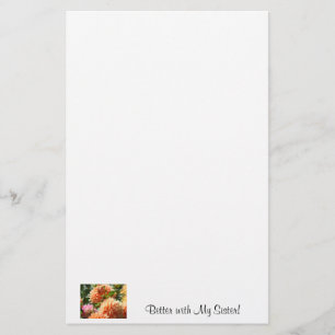 Better with My Sister! stationery Orange Dahlias