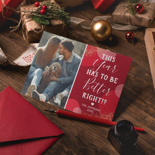 Better Year Photo Christmas Red Holiday Card