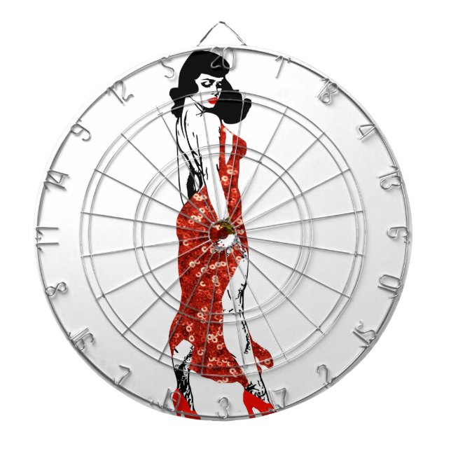 bettie pin up dartboard (Front)