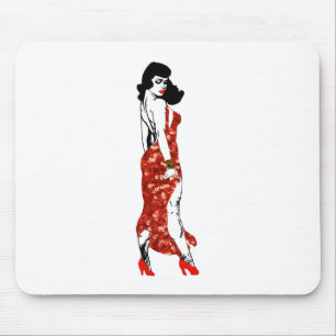 bettie pin up mouse pad