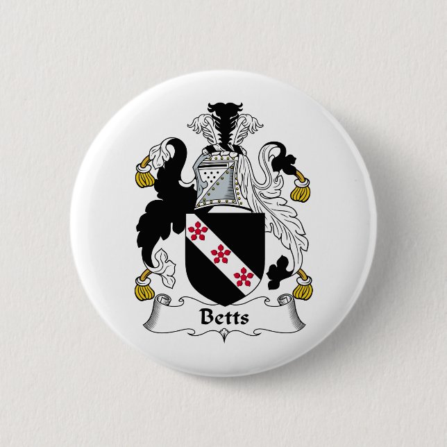 Betts Family Crest 6 Cm Round Badge (Front)