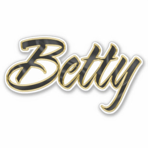 Betty black gold lettering Sticker