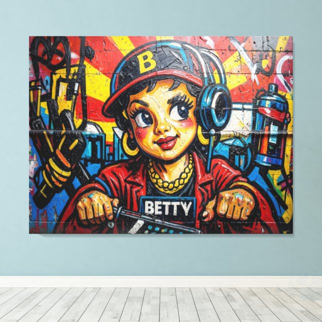 BETTY BOOP-3 CANVAS PRINT (Insitu(Wood Floor))