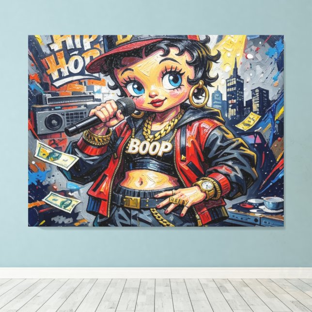 BETTY BOOP CANVAS PRINT (Insitu(Wood Floor))
