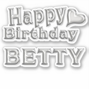 Betty Happy Birthday silver Sticker