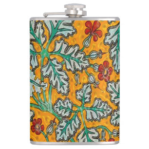 Betty's Yellow Flowers Hip Flask