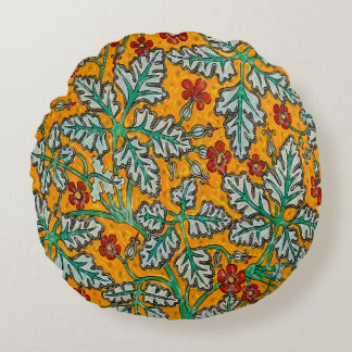 Betty's Yellow Flowers Round Cushion
