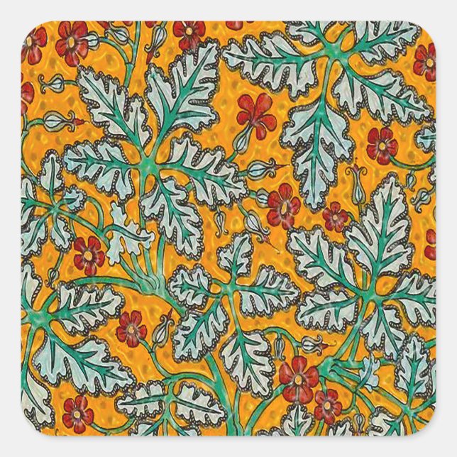 Betty's Yellow Flowers Square Sticker (Front)