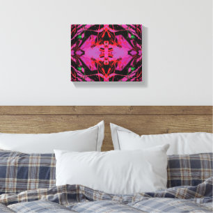 Between a Rock and a Hard Place Pink Abstract Canvas Print