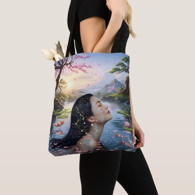 "Between Blossom and Formula"– A Digital Portrait Tote Bag (Close Up)