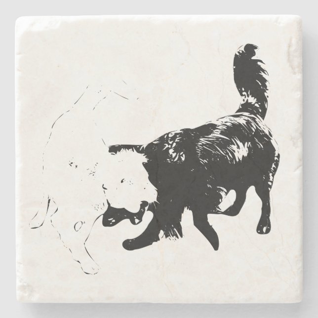 Between Chase and Contact Stone Coaster (Front)